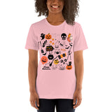 Womens Halloween graphic tee Halloween clip art shirt treat or trick t-shirt cute halloween shirt