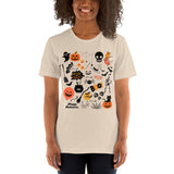 Womens Halloween graphic tee Halloween clip art shirt treat or trick t-shirt cute halloween shirt