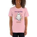 Womens Halloween graphic tee One Spooky Mama t-shirt Cute ghost shirt Halloween mama t-shirt Flowers printed shirt