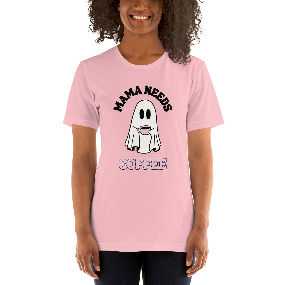 Mama needs coffee graphic tee Womens Halloween printed shirt