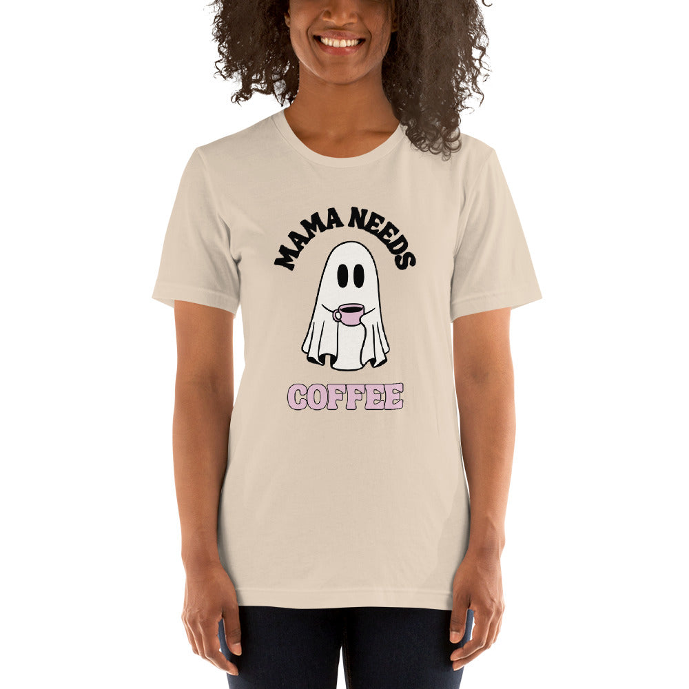 Mama needs coffee graphic tee Womens Halloween printed shirt