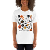 Womens Halloween graphic tee Halloween clip art shirt treat or trick t-shirt cute halloween shirt
