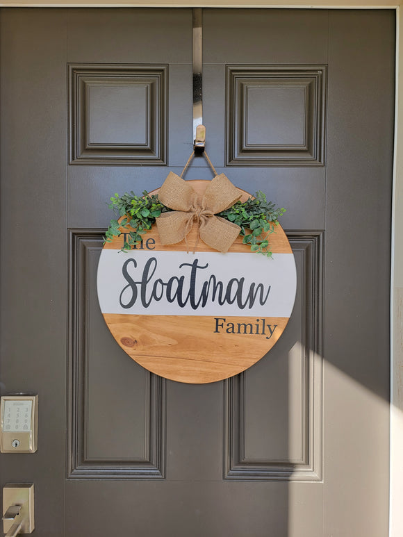 Personalized last name wood sign